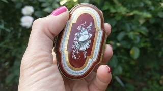 Antique French Victorian Hand Painted Porcelain Snuff Pill or Patch Box [upl. by Elyn]