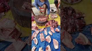 গাহৰি মাংস  Pork Best Cutting Village 🇮🇳 India Assam  Daily Assamese Mini Vlogs minivlog [upl. by Reiniar]