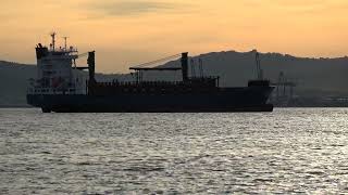 CT DANIEL Container Ship Algeciras Spain after crossing Strait of Gibraltar 08 jan 2024 [upl. by Saisoj]