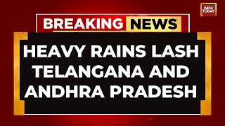 Heavy Rain Floods Landslides Batter Andhra Telangana On Alert  India Today News [upl. by Arhna782]