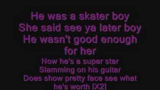 Skater Boy  Avril Lavigne With Lyrics [upl. by Chud]