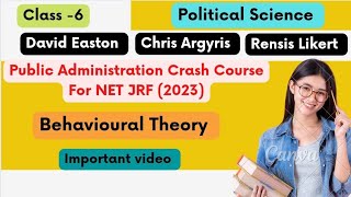 Behavioural Theory Public Administration Crash Course NET JRF 2023 🔥🔥🔥📚📚📚🎉 🎉💯 [upl. by Kier]