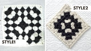 Classic Black and White Granny Square  Free Pattern [upl. by Lirva]