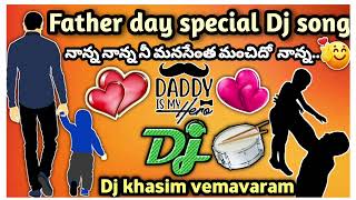 Nanna Nanna manasentha manchido nannaFather day special Dj songRemix by DJ KHASIM FROM VEMAVARAM [upl. by Reppep]