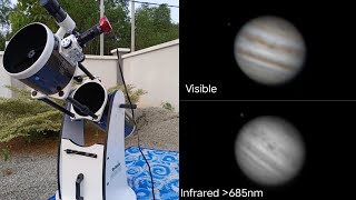 Jupiter through 8quot Dobsonian Visible and Infrared [upl. by Eltsyrhc43]