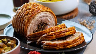 Christmas Porchetta Recipe with Black Garlic Stuffing [upl. by Florenza]