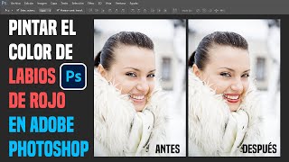 Como Pintar el Color de Labios Rojos en Photoshop [upl. by Poler]