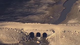 Underwater for decades stone bridge from 1800s emerges after NJ reservoir emptied  NBC New York [upl. by Lachance185]