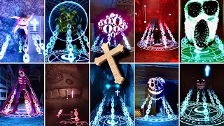 DOORS FLOORS 2  All CRUCIFIX USES ON ALL ENTITES  JUMPSCARES [upl. by Ahtekal]