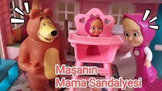 Koca Ayı Maşaya pembe yeni mama sandalyesi aldı Maşa yeni mama sandalyesinde yemek yedi [upl. by Naharba282]