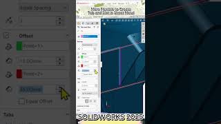 SOLIDWORKS 2025 New Feature Enhanchment Tab and Slot solidworkstutorial whatsnewsolidworks [upl. by Burrus]