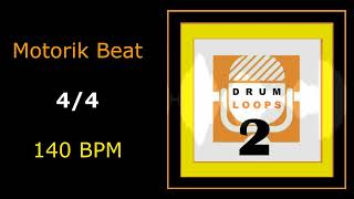 Motorik Beat  Krautrock Drum Loop  140 bpm [upl. by Enirrok]