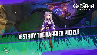 Genshin Impact  Destroy the Barrier Puzzle Near Chinju Forest [upl. by Twelve]