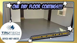 Transforming Your Garage in 24 Hours Watch Our Polyurea Floor Coating Installation [upl. by Jessamine]