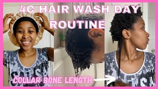 MY 4C HAIR WASH DAY ROUTINE  SHRINKAGE SHOCK  SOUTH AFRICAN YOUTUBER [upl. by Casper]