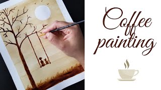 TRIED COFFEE PAINTINGEasy coffee painting for beginnersBasic Coffee Paintingcoffee Art [upl. by Nyleahs90]