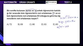 Oran  Orantı Test 3 Soru 7 [upl. by Ttiwed]