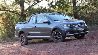 Teste  Volkswagen Saveiro Cross 2017 Cabine Estendida  Falando de Carro [upl. by Ruy]