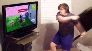 HE DESTROYS 5000 TV OVER FORTNITE RAGE [upl. by Nylednarb]