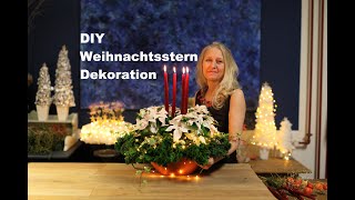 diezürcherin diy Festliche Weihnachts Dekoration mit Weihnachtssternen floristik deutsch [upl. by Asa]