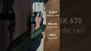 Festool plungecut saw TS 55 Cross Cutting with Guide Rail [upl. by Melcher]