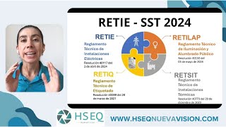 RETIE 2024  Reglamento Técnico Instalaciones Eléctricas desde Seguridad y Salud en el Trabajo  SST [upl. by Eetsirhc]