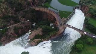 Hartbeespoort Dam  spectacular view with all ten sluices open [upl. by Amandie]