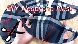 EASY DIY Neoprene FaceMask  Cut Fabric  Mask Pattern AdultsampKids  Simple amp Easy [upl. by Lanrev]