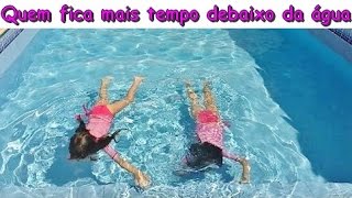 DESAFIO NA PISCINA  QUEM FICA MAIS TEMPO DEBAIXO DA ÁGUA [upl. by Anibur]