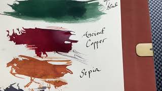 DIAMINE INK Twilight Green Black Ancient copper Sepia Earl Grey Jet black [upl. by Siraj]