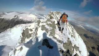 Crib Goch Ridge Winter Traverse Gully Parsley Fern Gully Snowdon [upl. by Isacco760]