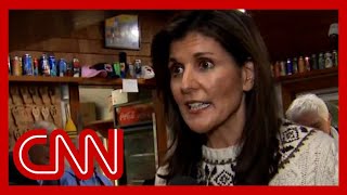 Nikki Haley reacts to Ron DeSantis suspending his campaign [upl. by Yartnod]