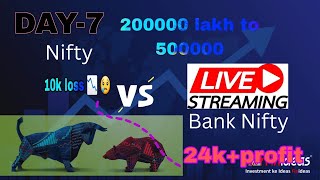 Intraday live trading Day 7 Bank nifty live trading 24k Profit [upl. by Nywloc]