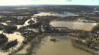 Stunning aerial views of flood devastation along Thames Valley  BBC News [upl. by Arela]