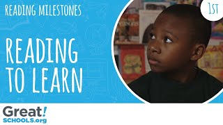 Does your 1st grader read to learn like this  Milestones from GreatSchools [upl. by Twelve]