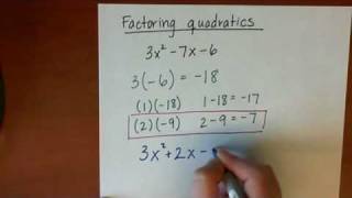 Factoring a quadratic [upl. by Halil586]