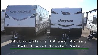 McLaughlins Travel Trailer Sale – Going on Now [upl. by Regni606]