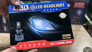 Car led light walta head light led kit H4 12v 350w [upl. by Annawyt956]