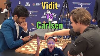 Knightmare but for whom  Vidit Gujrathi vs Magnus Carlsen  World Rapid 2023 [upl. by Jerrilyn]