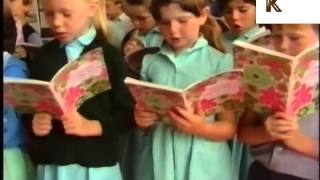 1980s UK Village School Assembly Children Sign Hymns Archive Footage [upl. by Jeffrey]