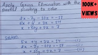 Gauss elimination method  Gauss Elimination Method Example [upl. by Notslah]