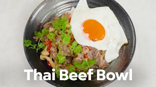 RESEP THAI BEEF BOWL  SEGER PEDESNYA ADA [upl. by Claudette530]