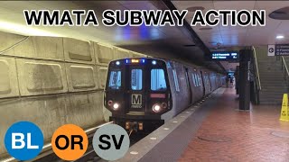 WMATA Subway Action  Blue Orange amp Silver Lines [upl. by Judy]