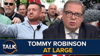 “He’s Clearly Not A Terrorist”  Arrest Warrants Issued For Tommy Robinson As He Leaves UK [upl. by Yhpos]