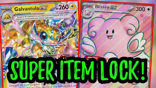 Galvantula ex Blissey ex BEST ITEM LOCK Pokemon TCG Live Stellar Crown [upl. by Kerrin]