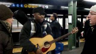 Ron Wingate and Catherine amp Ben McCallum singing in the New York City subway platform [upl. by Meingolda]