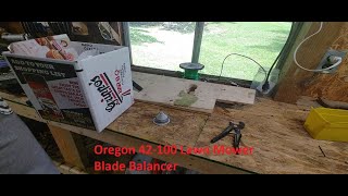 All American Lawn mower blade Sharpener Clone Fixed Oregon 42100 Balancer [upl. by Sane]