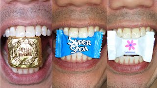 Satisfying ASMR 18 Minutes of Candy Unwrapping and Chewing [upl. by Malti]