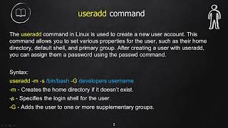 USERADD Linux Commands Part20 linux networking linuxadministration firewall education [upl. by Suolkcin]