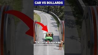 Dummy Car vs Bollards beamngdrive beamngcarcrash [upl. by Jaclyn]